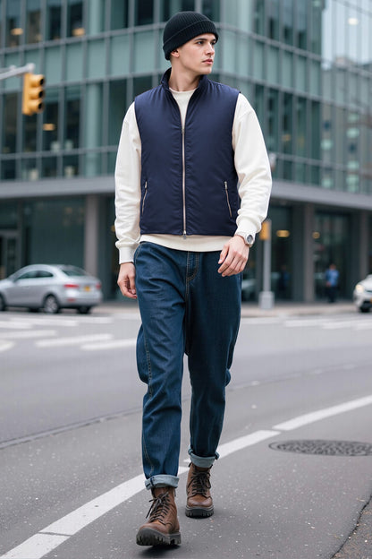 Men's Quilted Vest - Dark Blue