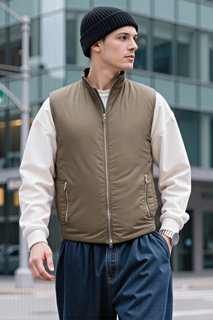 Men's Quilted Vest - Brown