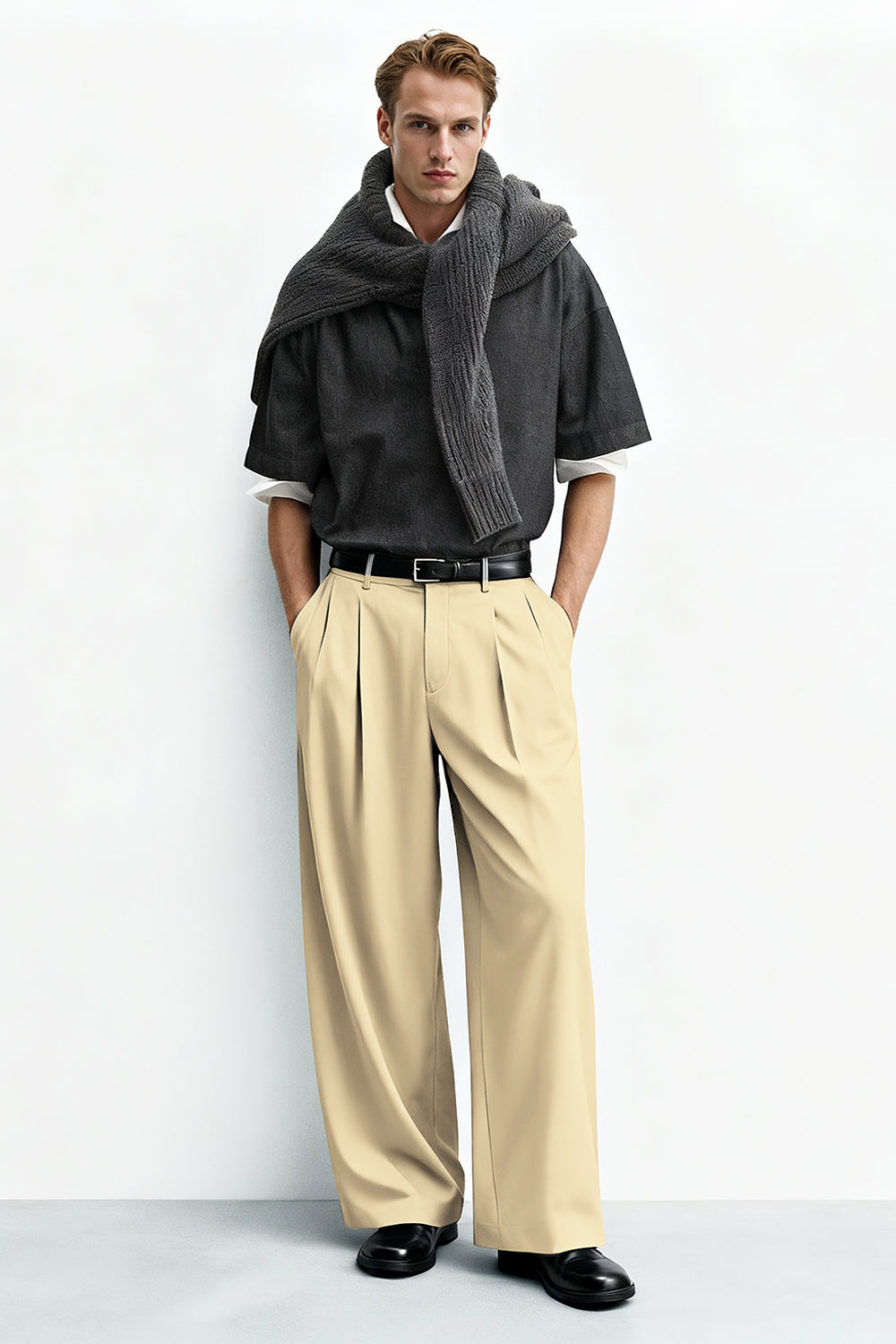 Pantalón de corte relajado para hombre - Caqui