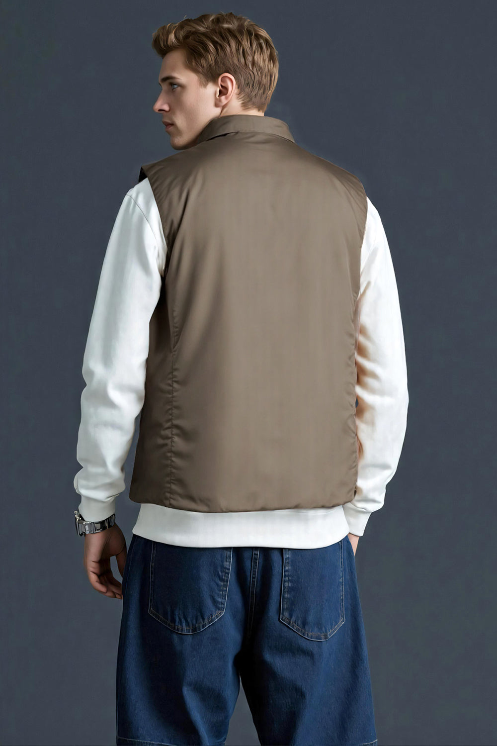 Men's Quilted Vest - Brown