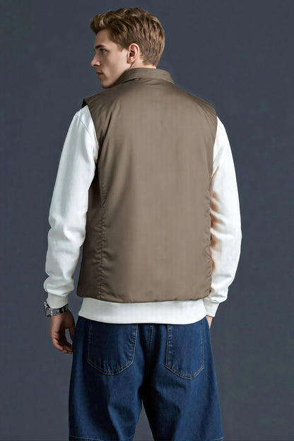 Men's Quilted Vest - Brown