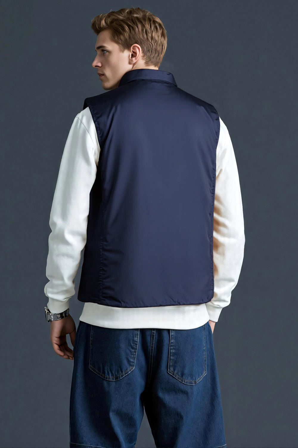 Men's Quilted Vest - Dark Blue