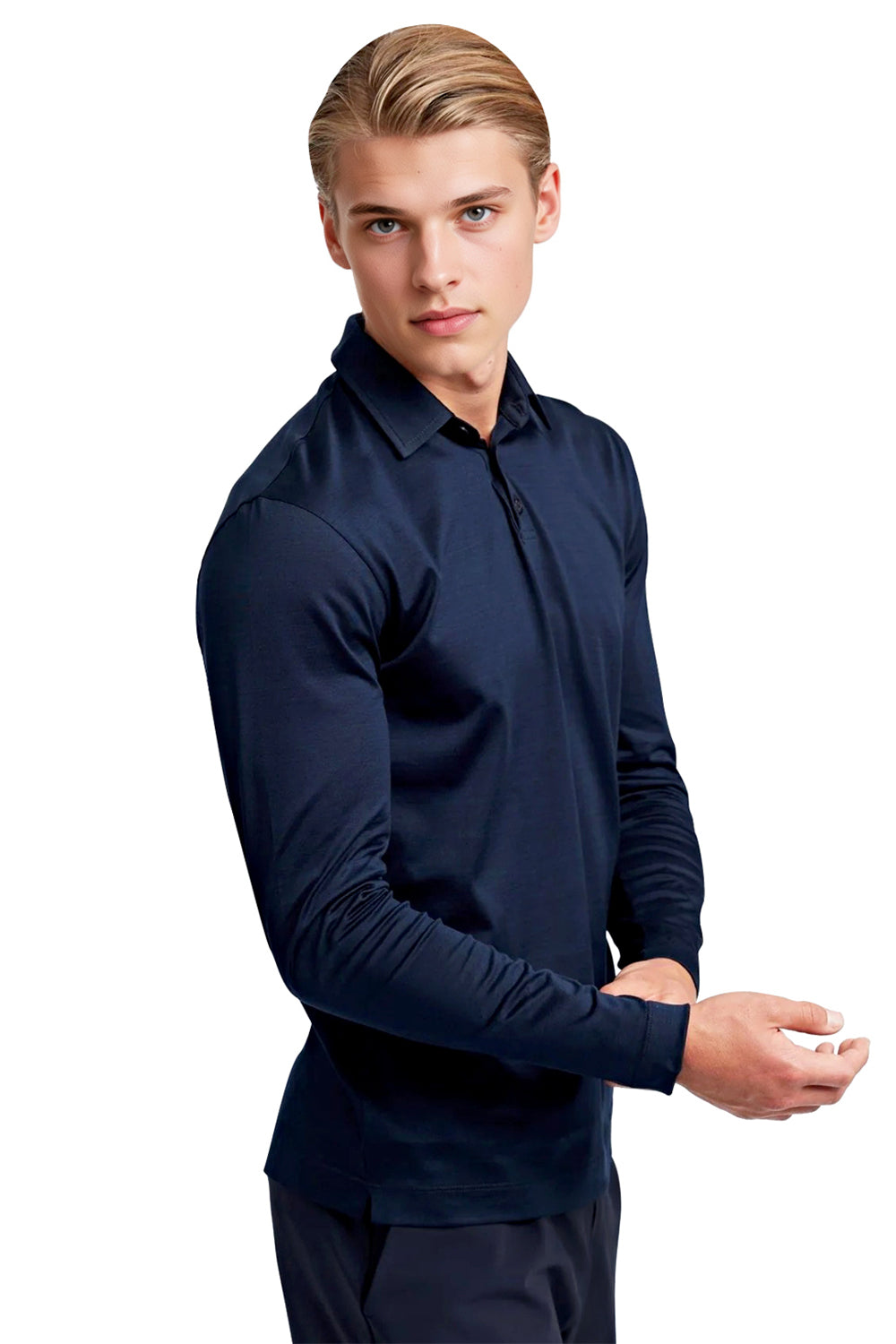 Camiseta de algodón mercerizado para hombre - Verde militar