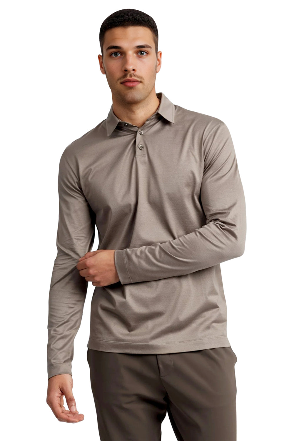 Men's Mercerized Cotton Polo Shirt - Desert Taupe