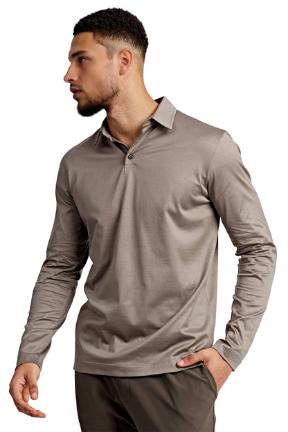 Men's Mercerized Cotton Polo Shirt - Desert Taupe