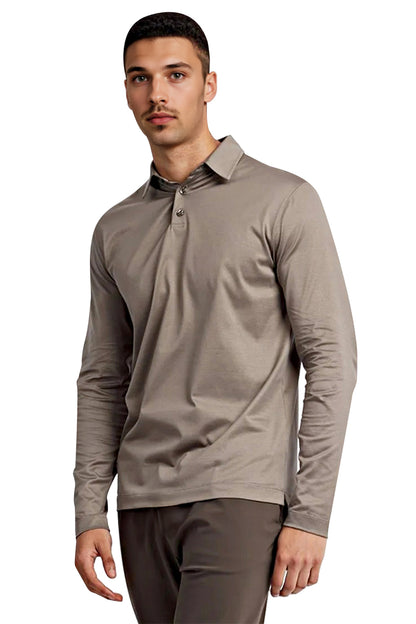 Men's Mercerized Cotton Polo Shirt - Desert Taupe