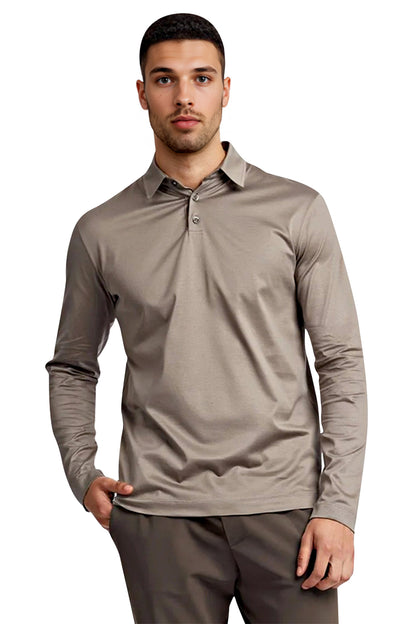 Men's Mercerized Cotton Polo Shirt - Desert Taupe