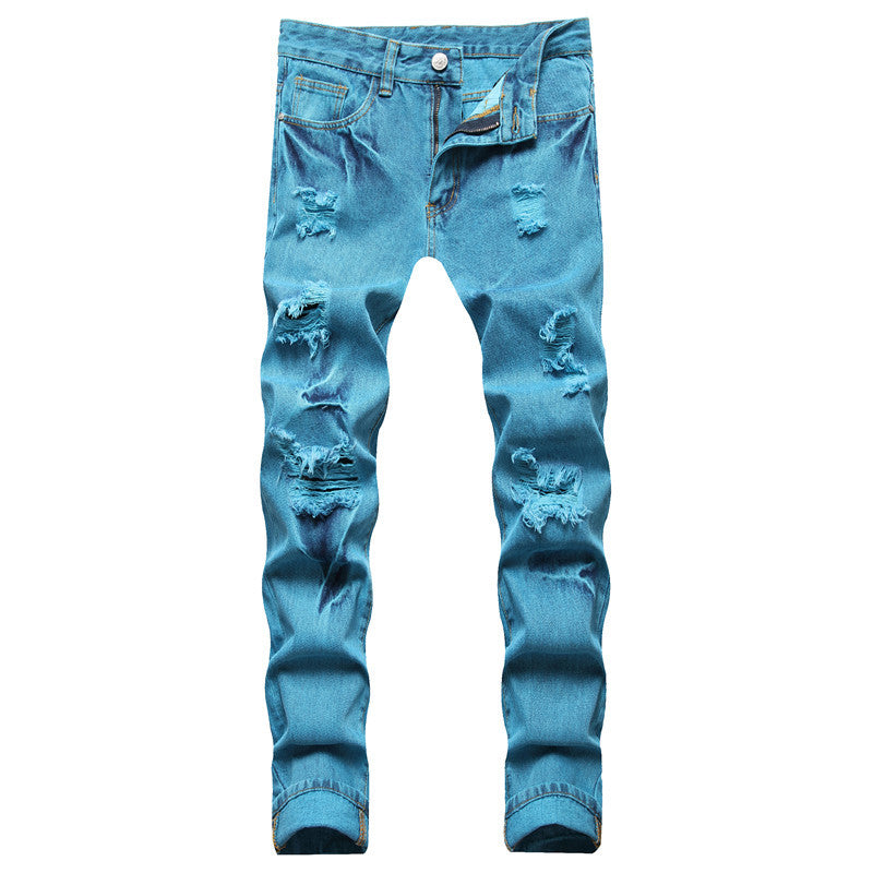 Men's ripped jeans lake blue
