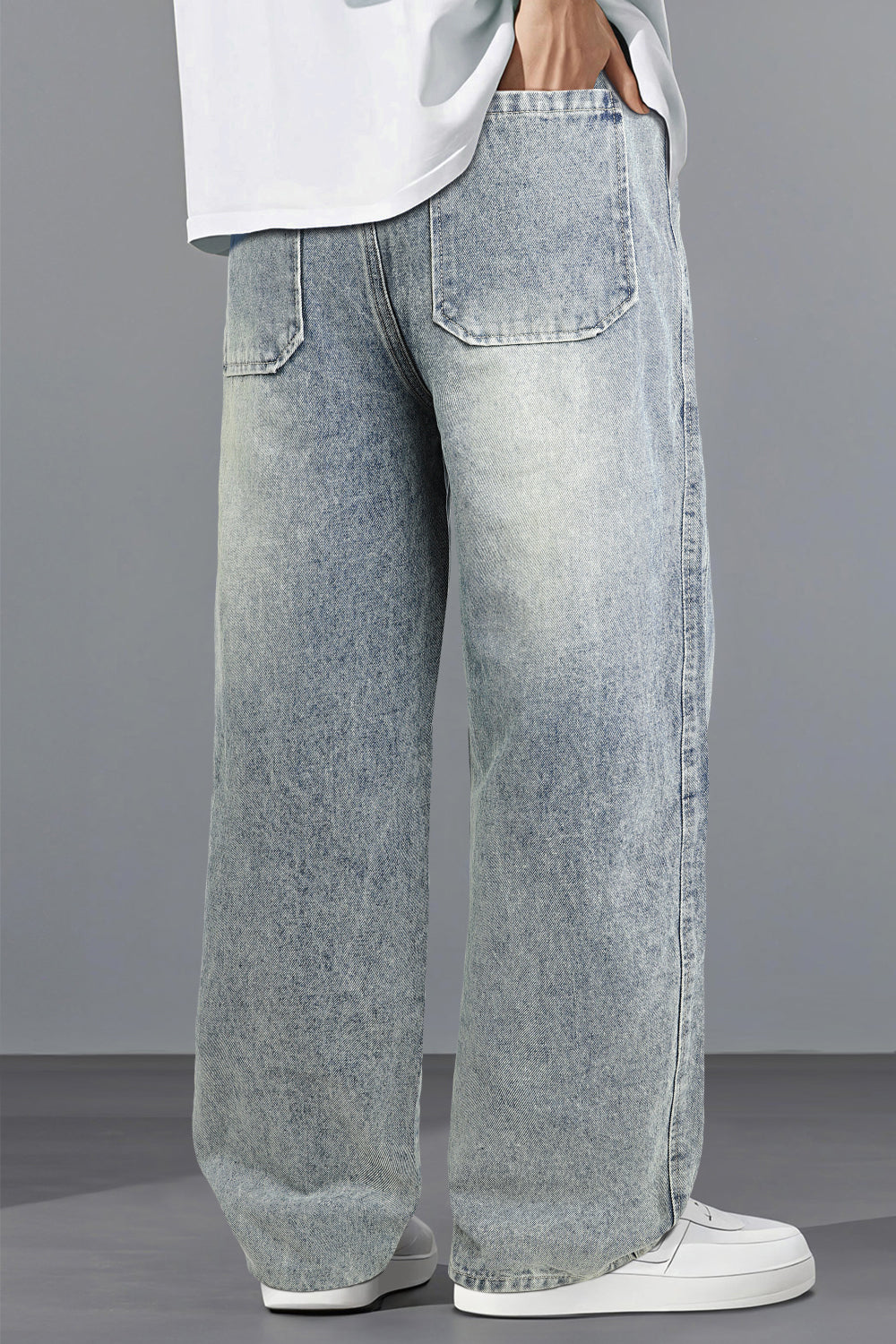 Men's Baggy Jean - Grey Blue
