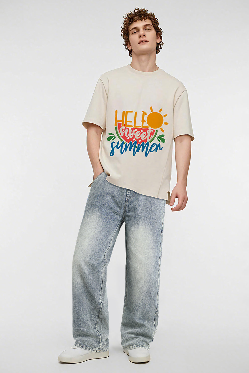 Men's Baggy Jean - Grey Blue