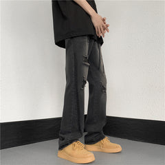 Men's trendy wide-leg jeans