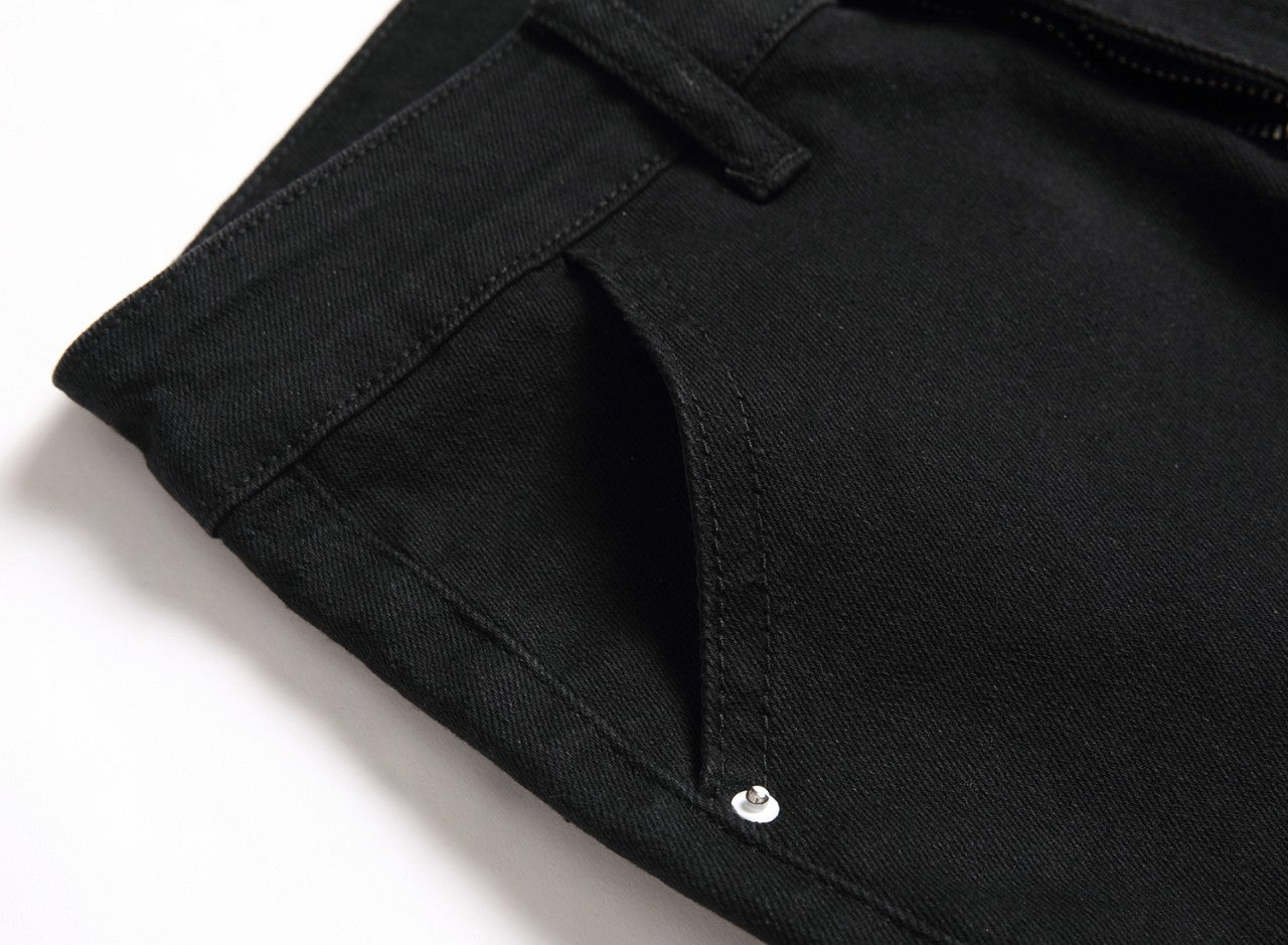 Men's fashion black jeans