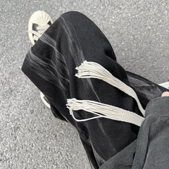 Men's trendy wide-leg jeans