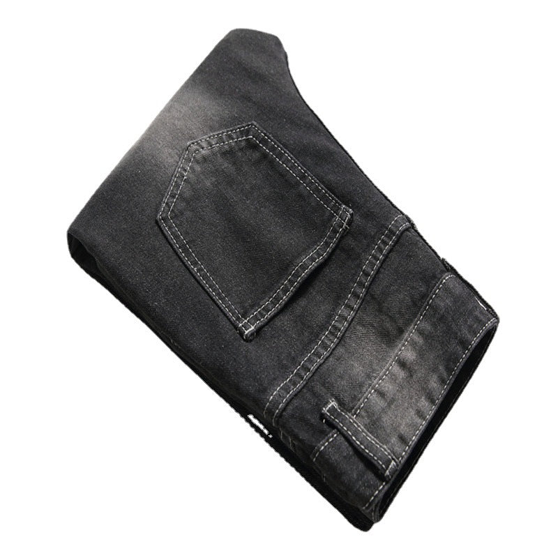 Men's black patch ripped jeans