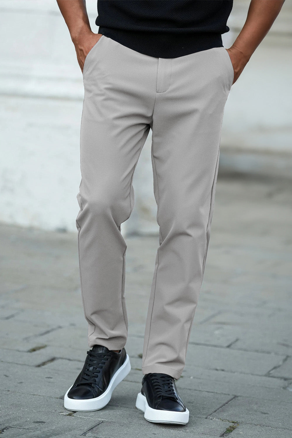 Mens Slim Fit Dress Pant - Grey For Sale 34 Mens Slim Fit Dress Pant - Grey For Sale 34