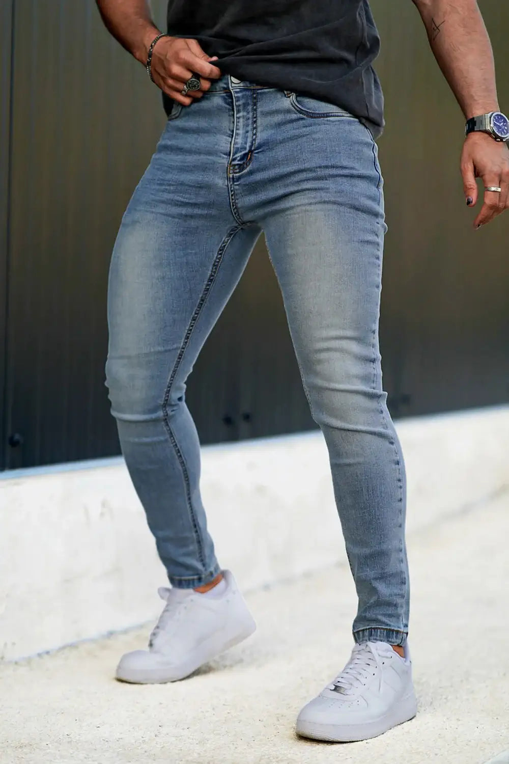 Men's Light Wash Skinny Jean - Blue