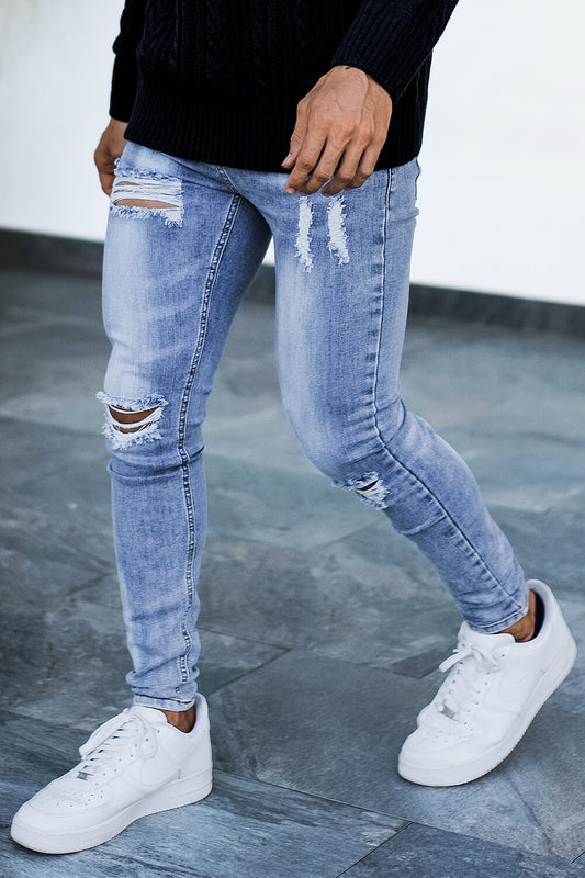 Light Blue Skinny Jeans - Ripped