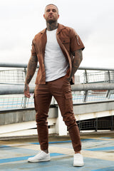  Men's Hiking Cargo Pants - Leather & Brown