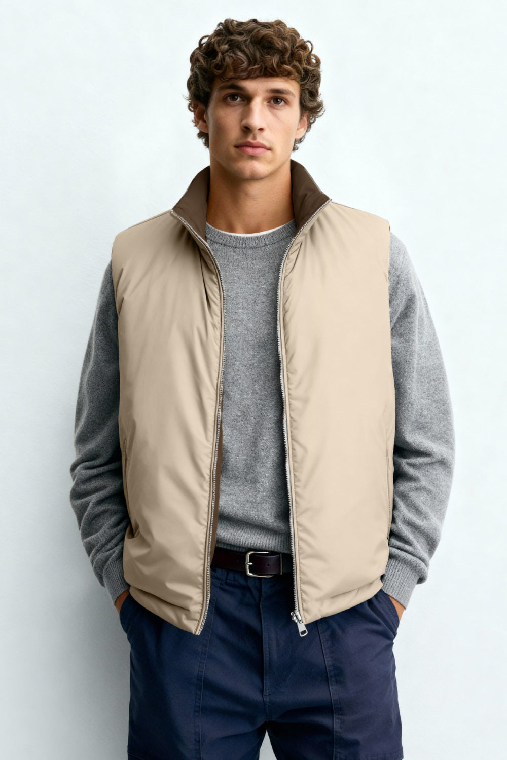 Men's Reversible Vest - Brown