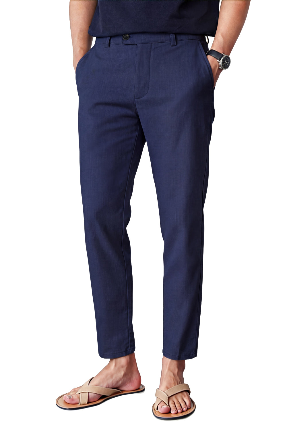 Mens Linen Modern Slim Travel Pant