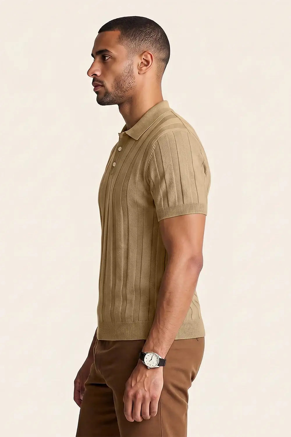 Polo ajustado de alta calidad para hombre - Gris