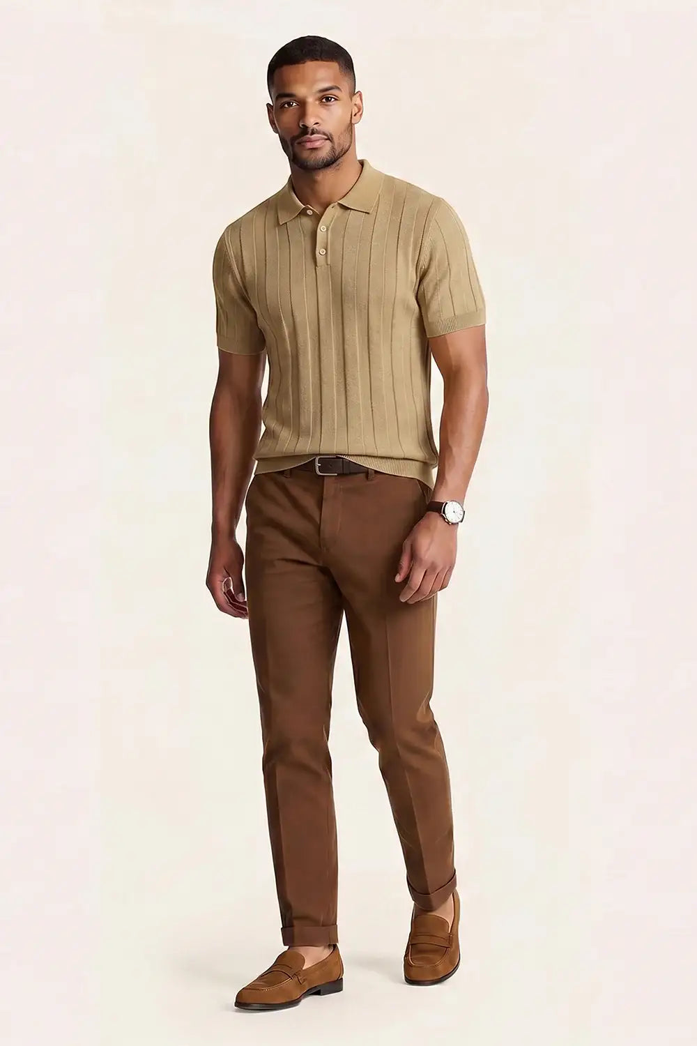 Polo ajustado de alta calidad para hombre - Gris