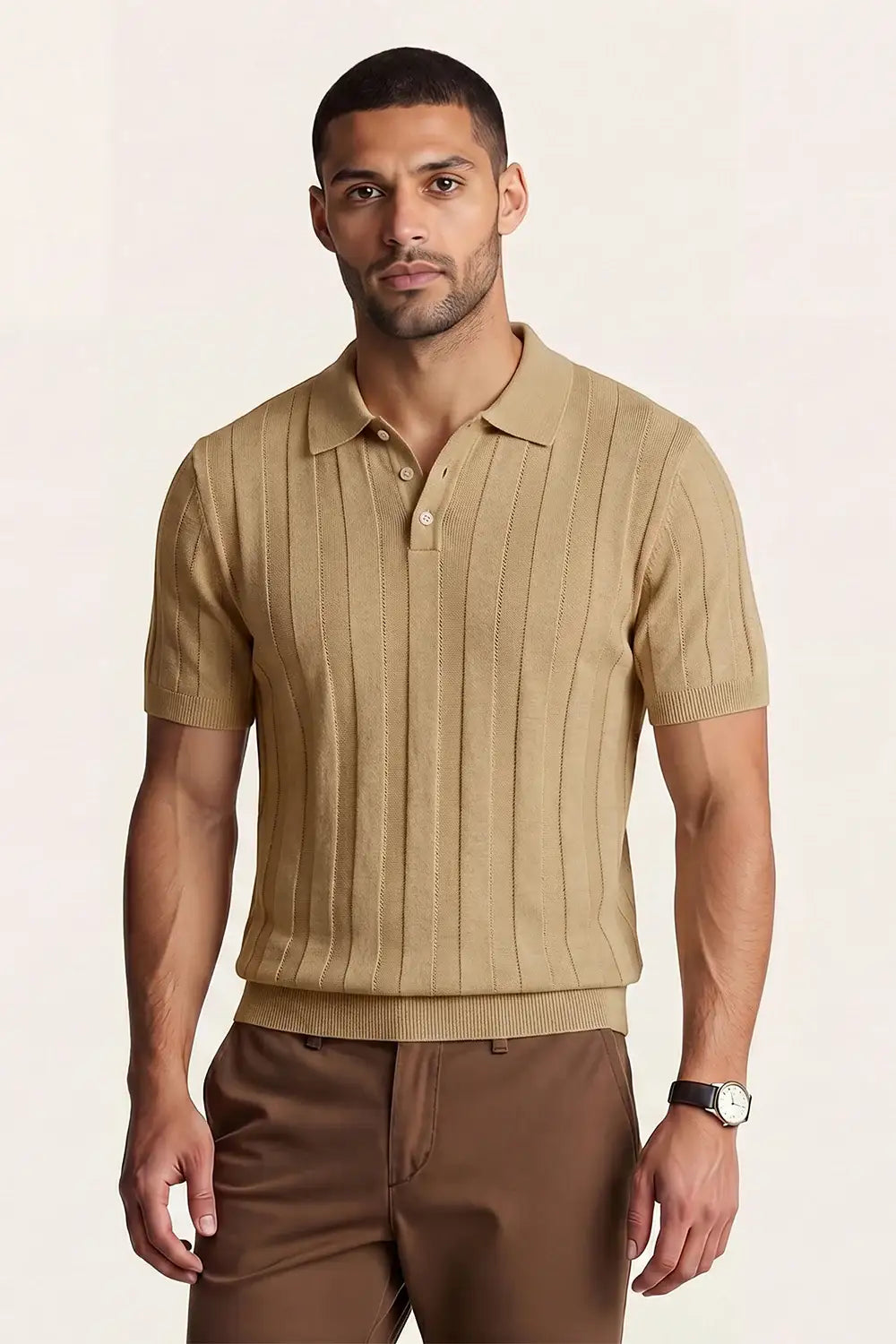 Polo ajustado de alta calidad para hombre - Gris