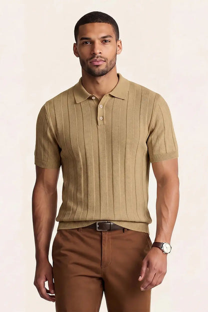 Polo ajustado de alta calidad para hombre - Gris