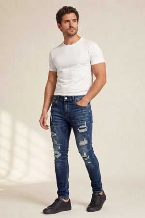 Vaqueros ajustados elásticos para hombre - Rotos
