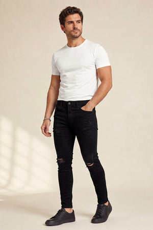 Los mejores jeans ajustados negros para hombre: rotos