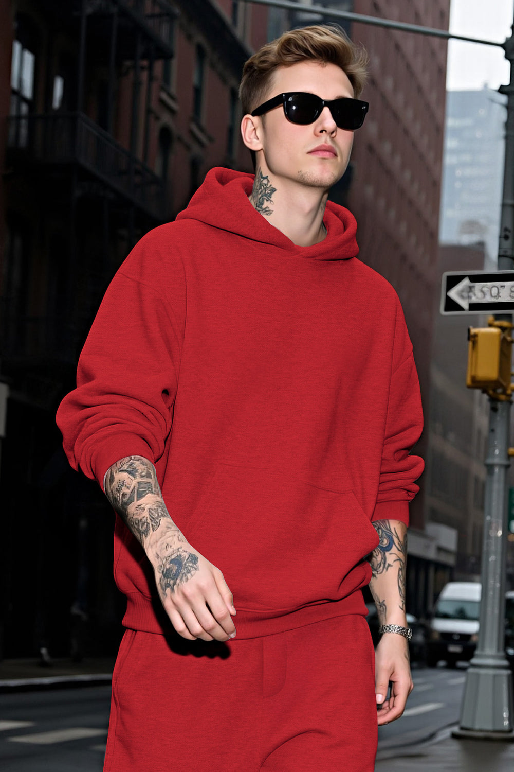 Sudadera con capucha para hombre - Roja
