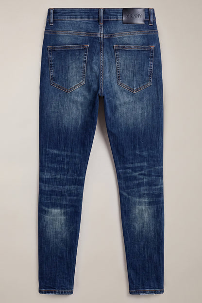 Dunkelblaue Stretch-Sculpt-Skinny-Jeans für Herren