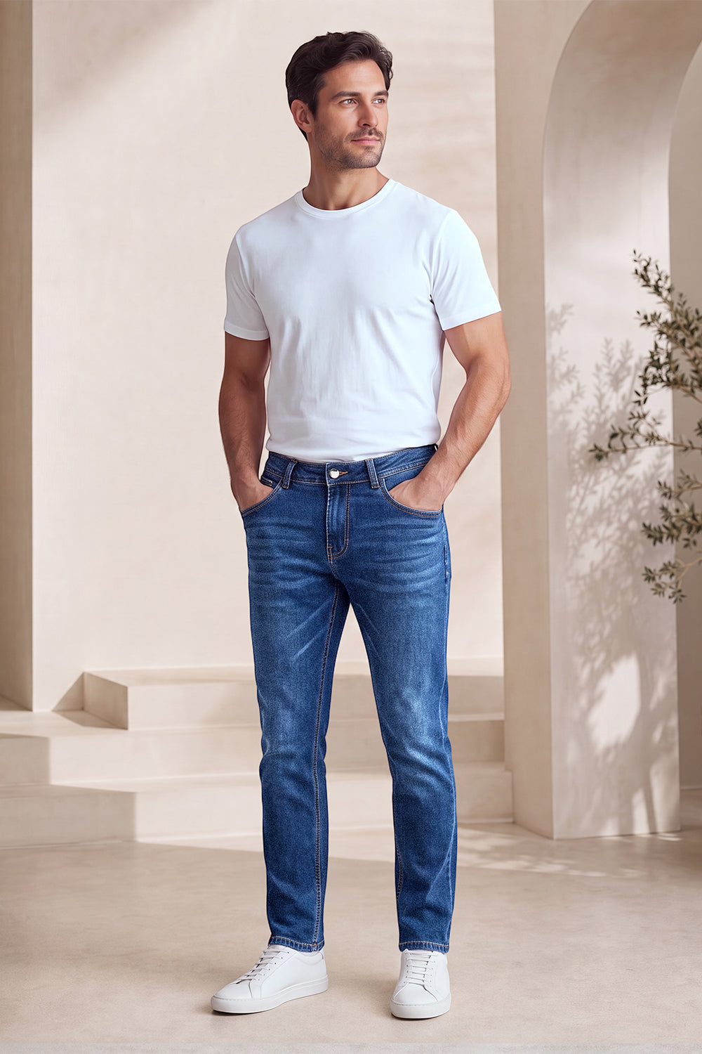 Men Stretch Denim Modern Slim Jean