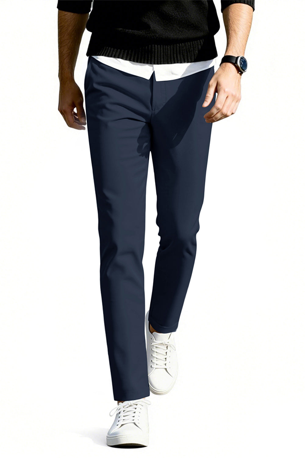 Men's Relaxed Fit Dress Pant - Dark Blue