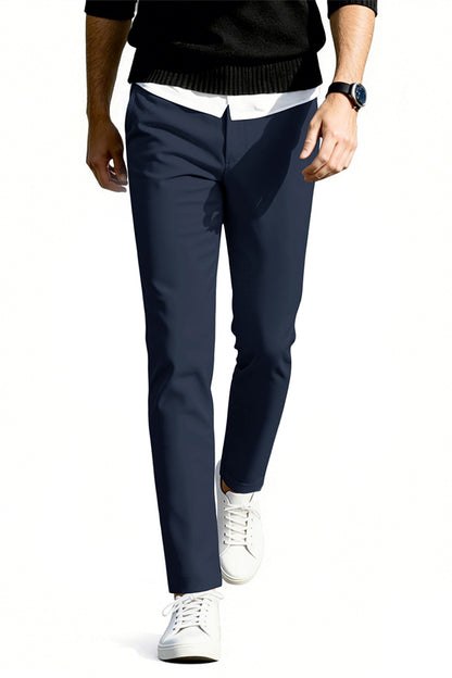 Men's Relaxed Fit Dress Pant - Dark Blue