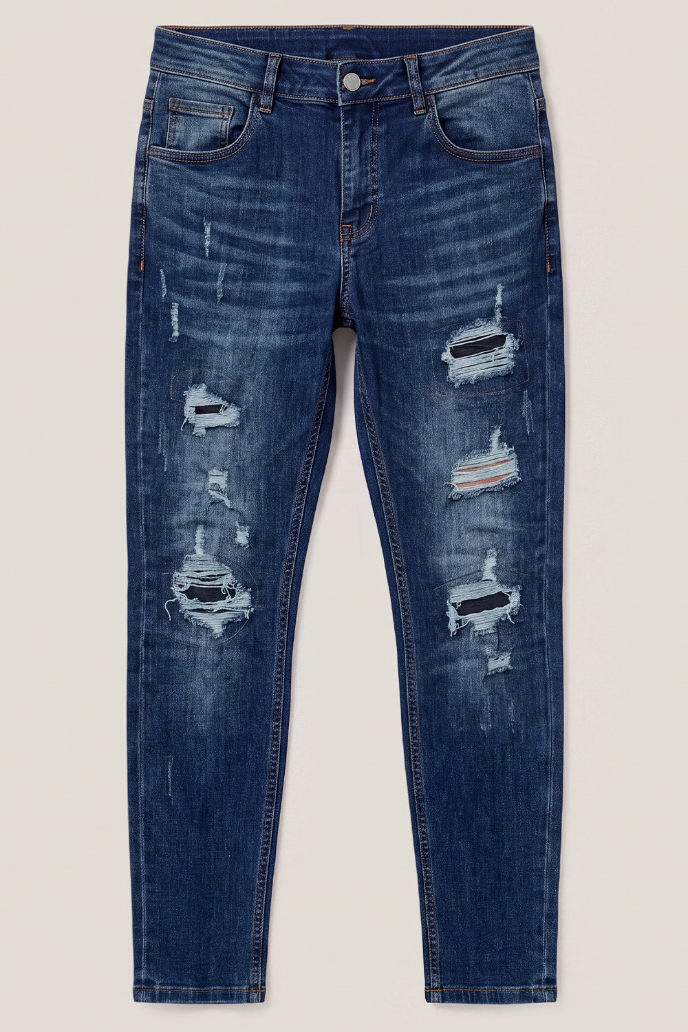 Dunkelblaue Stretch-Sculpt-Skinny-Jeans für Herren
