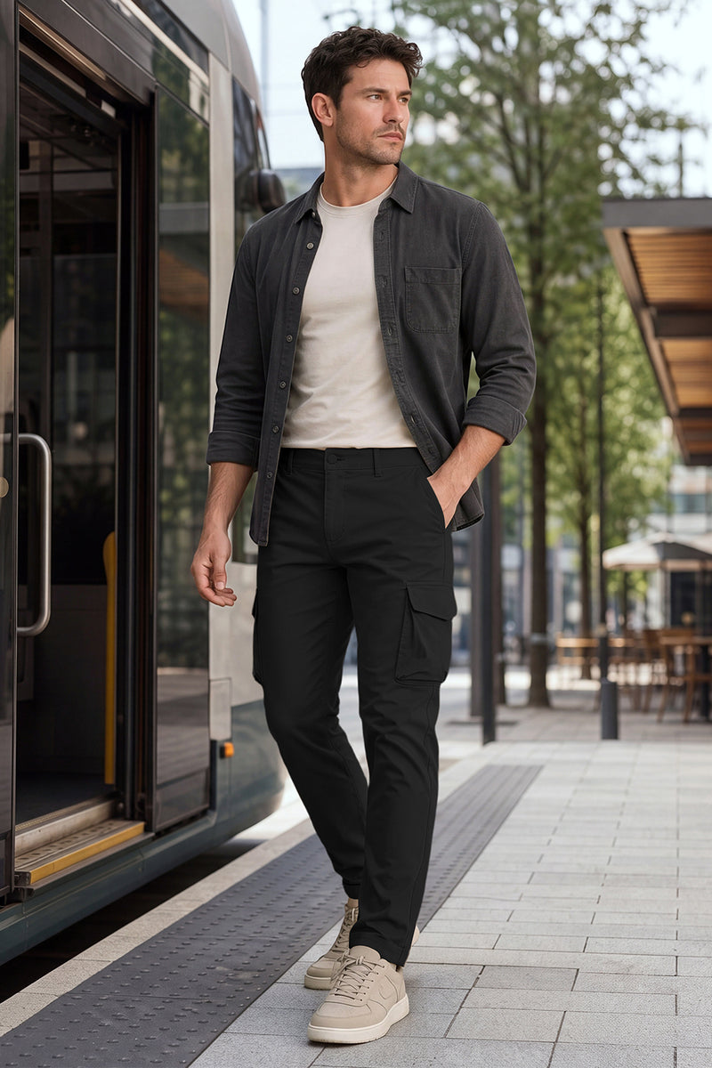 Schmale, klar geschnittene Cargohose für Herren