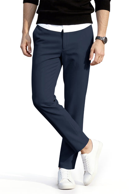 Men's Relaxed Fit Dress Pant - Dark Blue