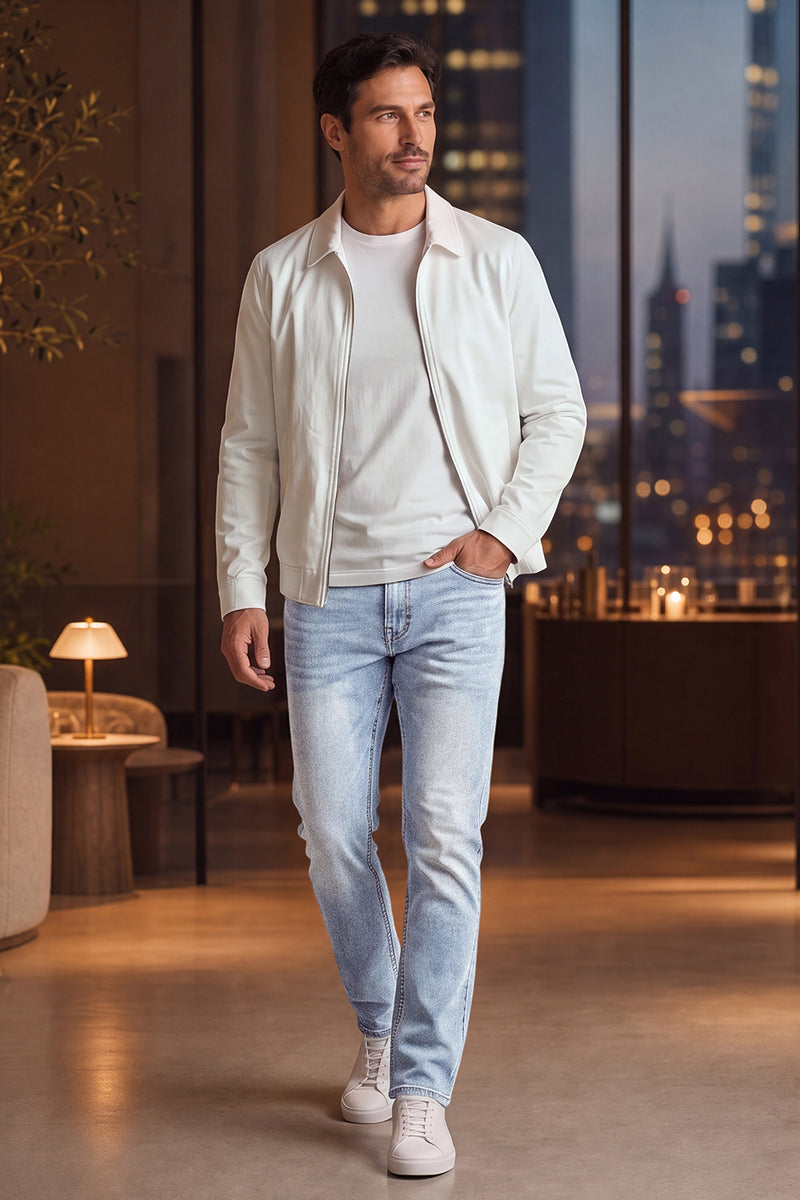 Moderne, schmal geschnittene Herren-Jeans aus Stretch-Denim