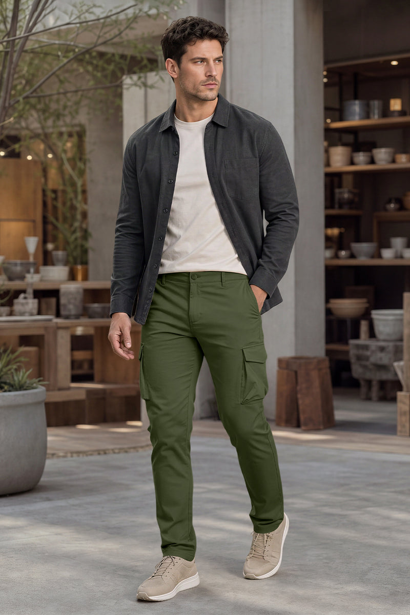 Schmale, klar geschnittene Cargohose für Herren
