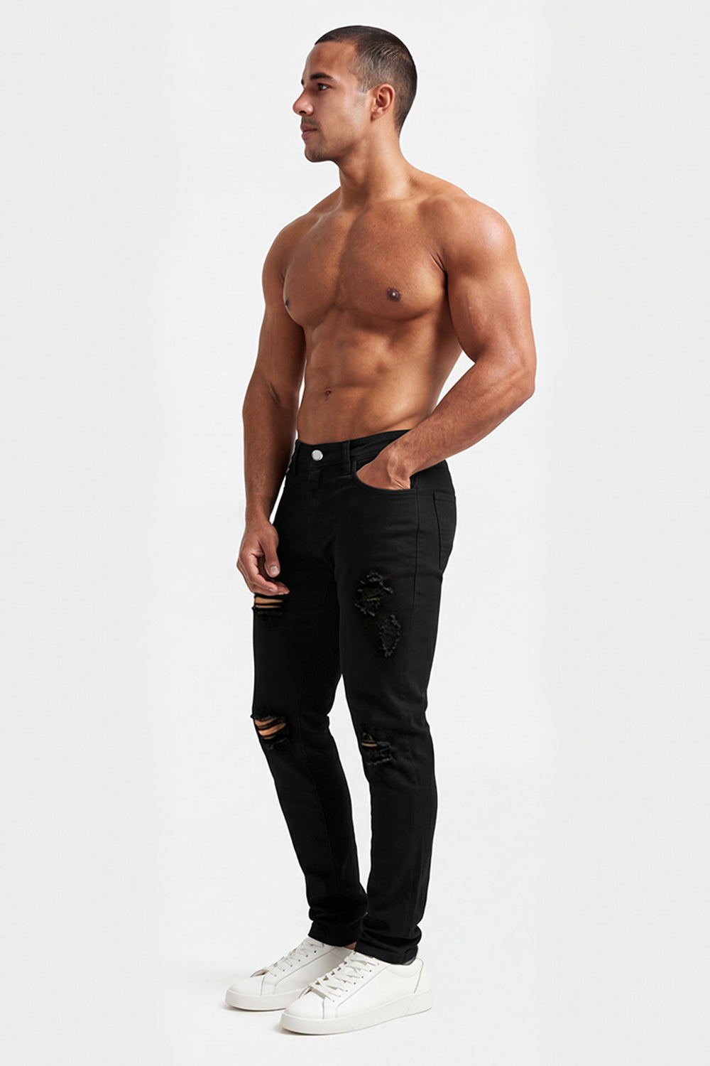 Men's Black Stretch Jean - Ripped