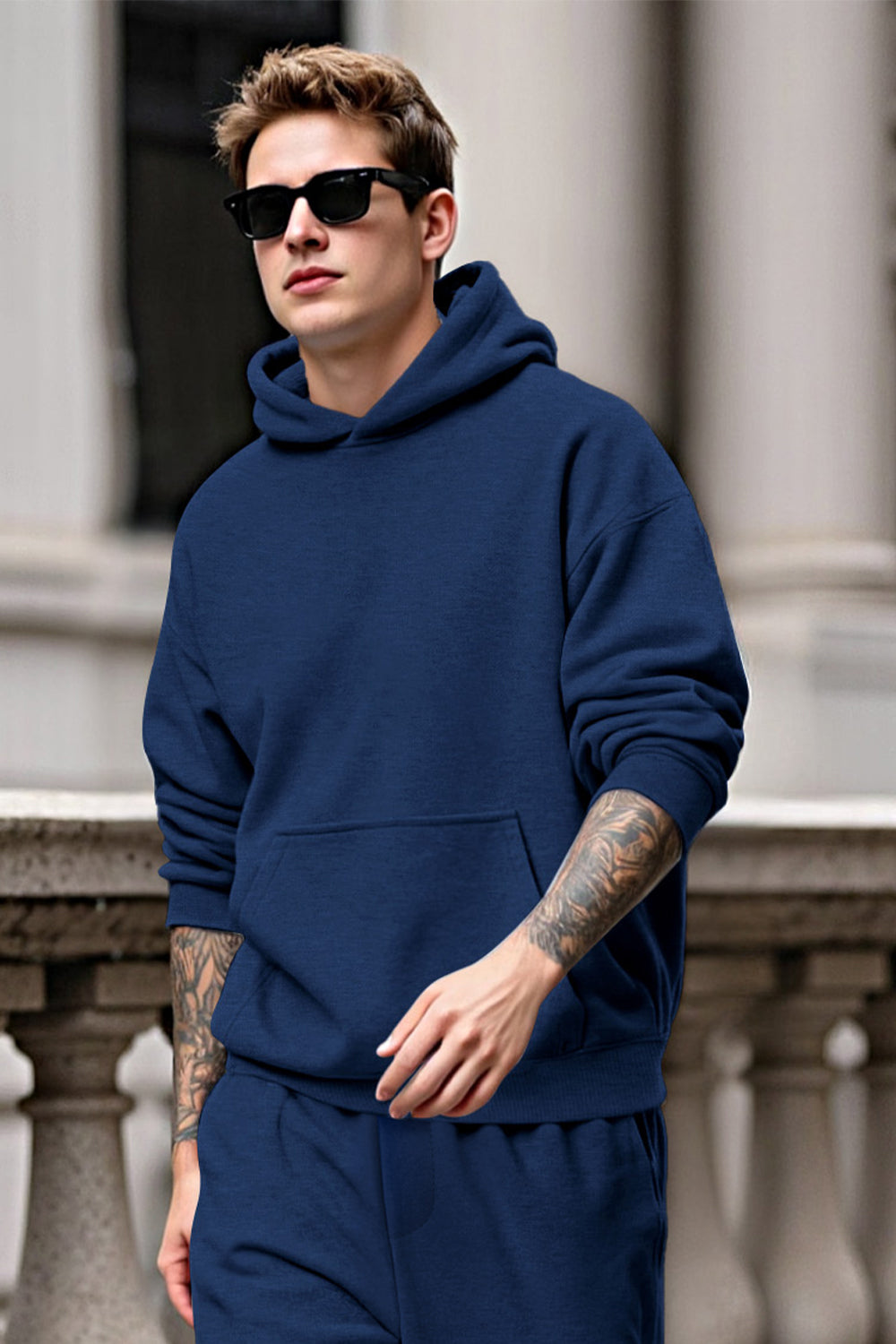 Herren-Pullover-Hoodie in Blau