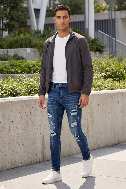 Dunkelblaue Stretch-Sculpt-Skinny-Jeans für Herren