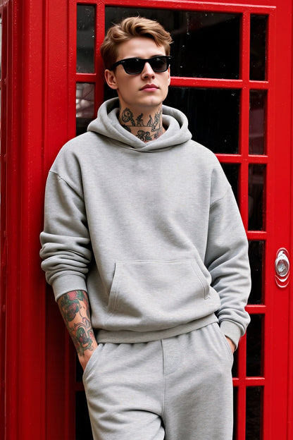 Herren-Pullover-Hoodie in Grau