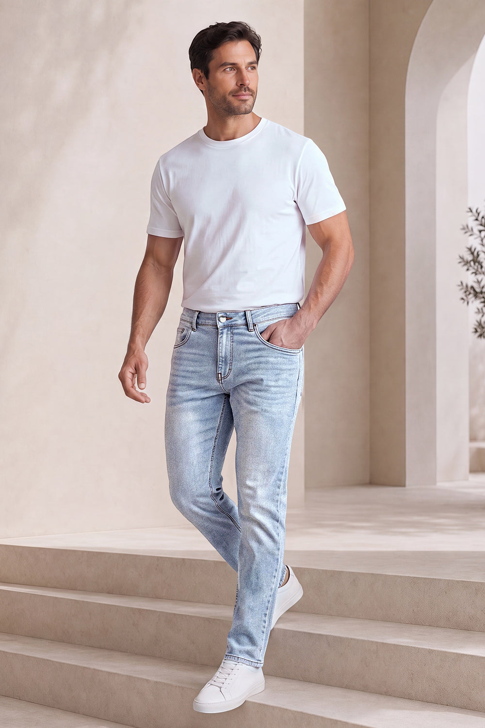 Men Stretch Denim Modern Slim Jean