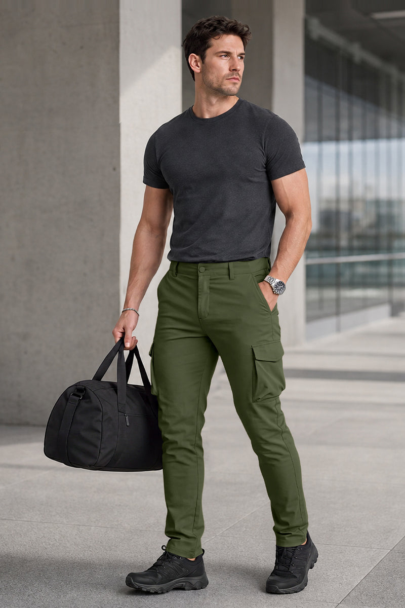 Schmale, klar geschnittene Cargohose für Herren