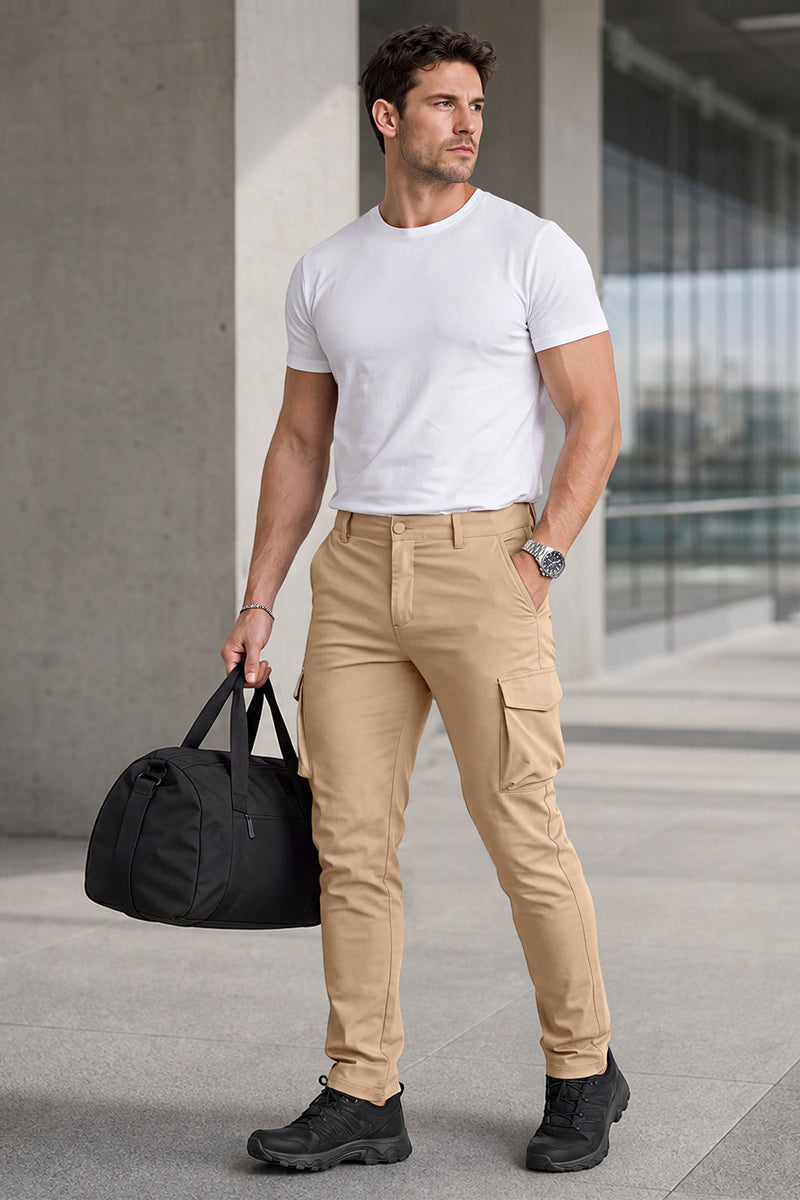 Schmale, klar geschnittene Cargohose für Herren