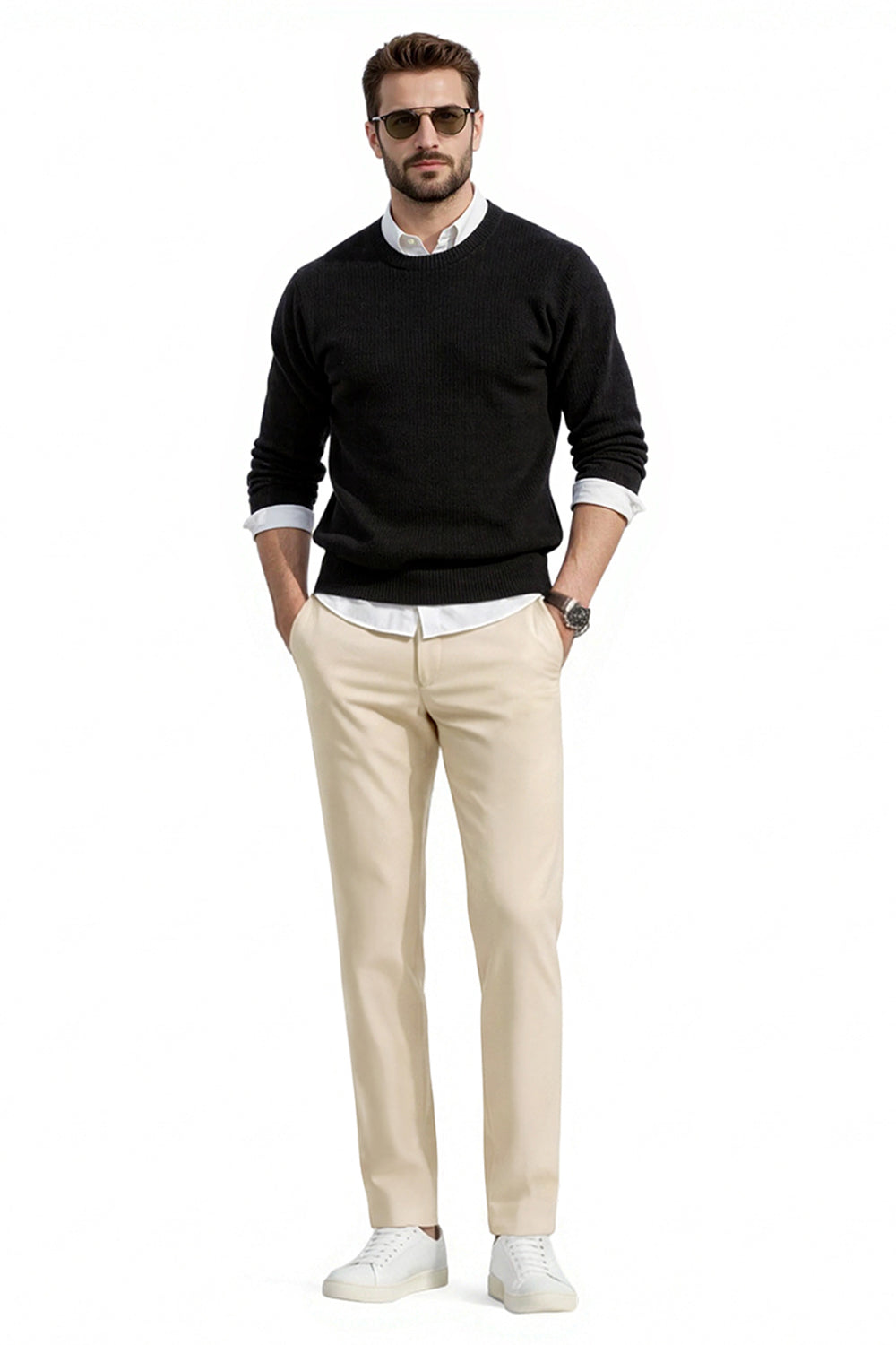 Men's Relaxed Fit Dress Pant - Beige