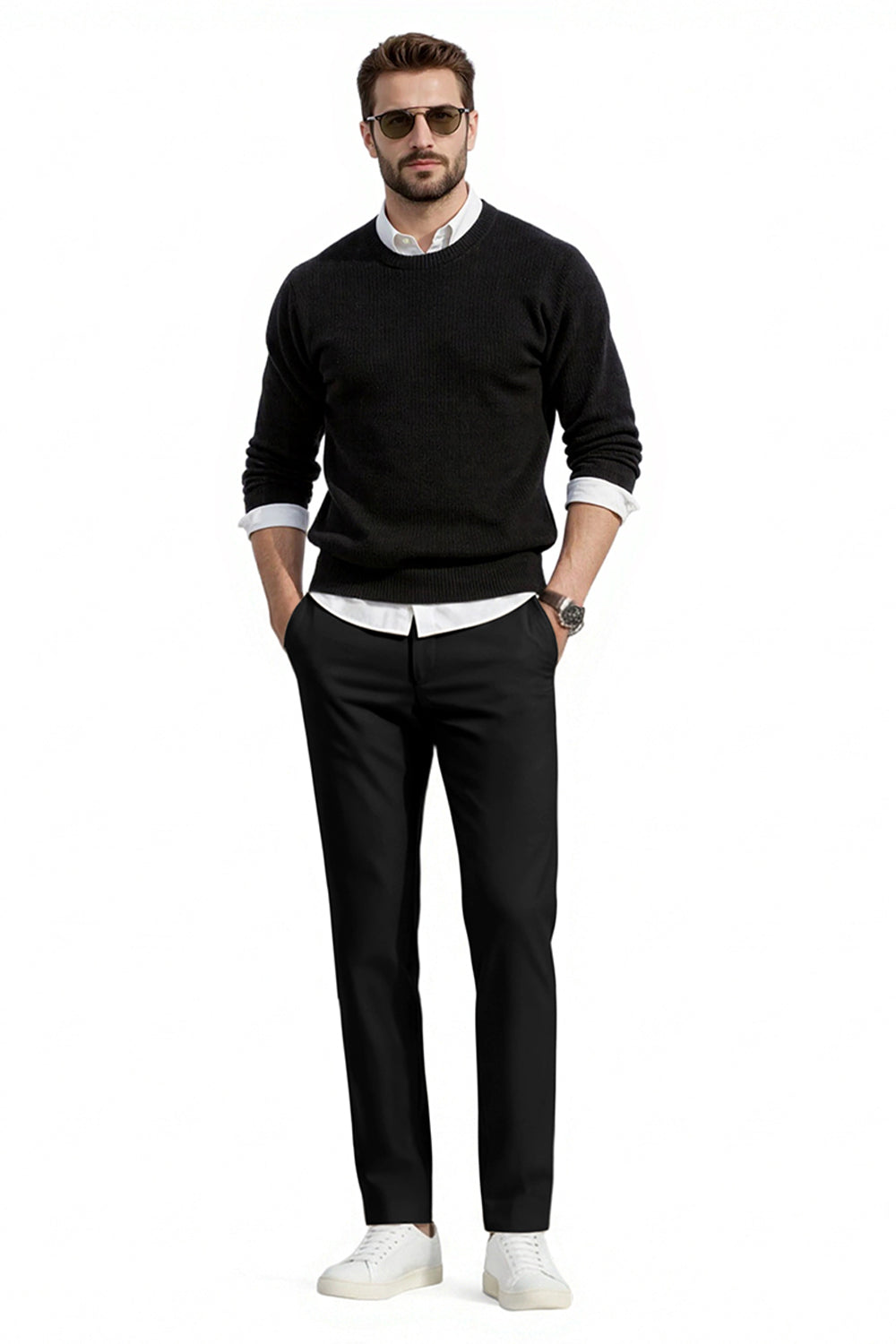 Men's Relaxed Fit Dress Pant - Black