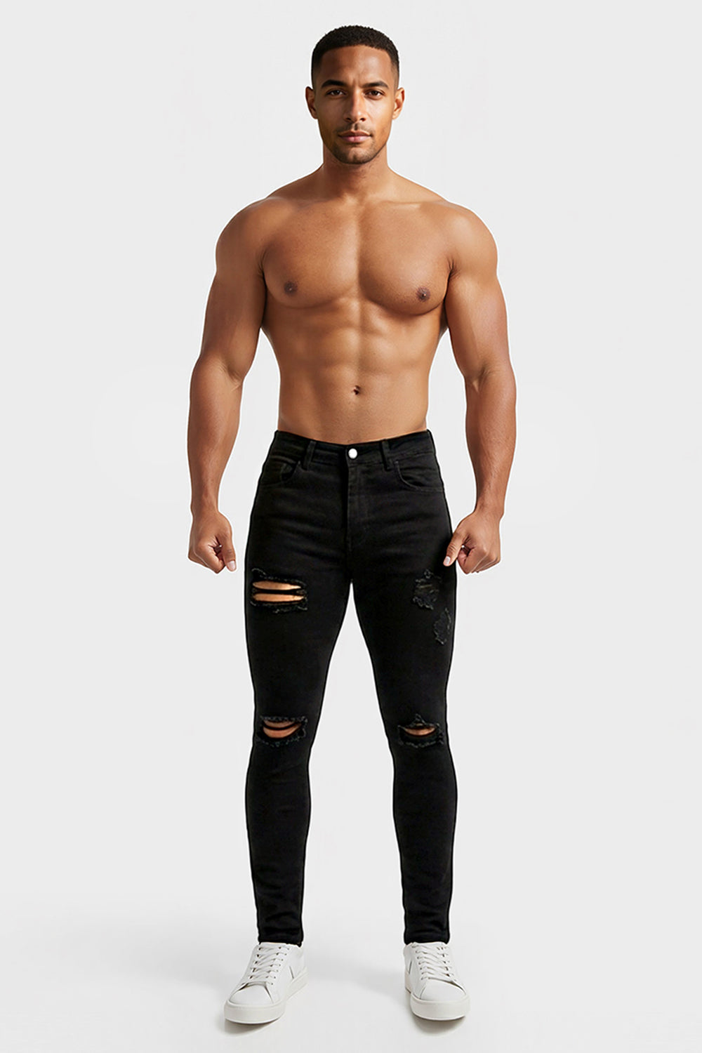 Men's Black Stretch Jean - Ripped